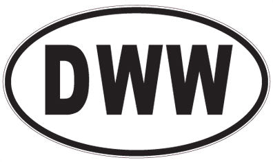 DWW - 3 Letter Initials Oval Magnet