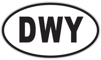 DWY - 3 Letter Initials Oval Magnet