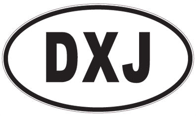 DXJ - 3 Letter Initials Oval Magnet