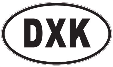 DXK - 3 Letter Initials Oval Magnet
