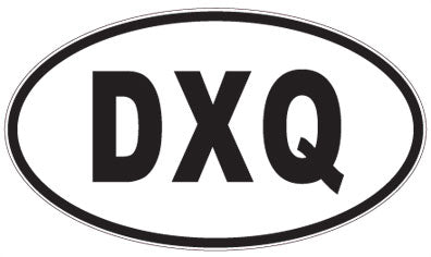 DXQ - 3 Letter Initials Oval Magnet