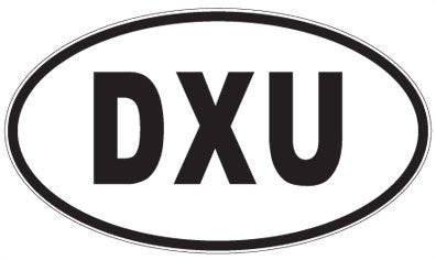 DXU - 3 Letter Initials Oval Magnet