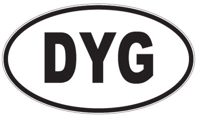 DYG - 3 Letter Initials Oval Magnet