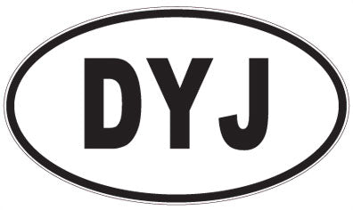 DYJ - 3 Letter Initials Oval Sticker
