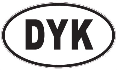 DYK - 3 Letter Initials Oval Magnet