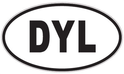 DYL - 3 Letter Initials Oval Magnet
