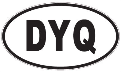 DYQ - 3 Letter Initials Oval Magnet