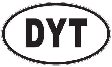 DYT - 3 Letter Initials Oval Magnet