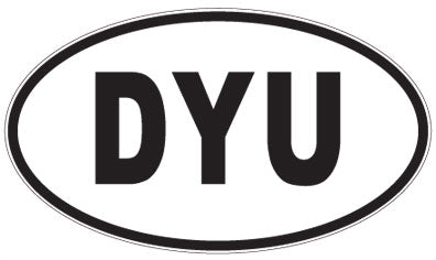 DYU - 3 Letter Initials Oval Magnet