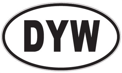 DYW - 3 Letter Initials Oval Magnet