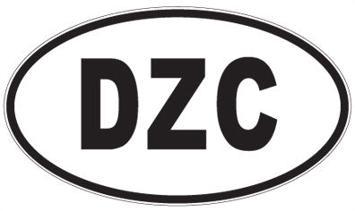 DZC - 3 Letter Initials Oval Magnet