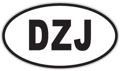 DZJ - 3 Letter Initials Oval Magnet