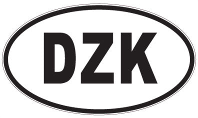 DZK - 3 Letter Initials Oval Magnet
