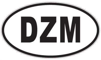 DZM - 3 Letter Initials Oval Magnet