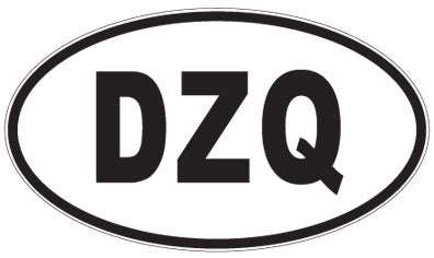 DZQ - 3 Letter Initials Oval Magnet