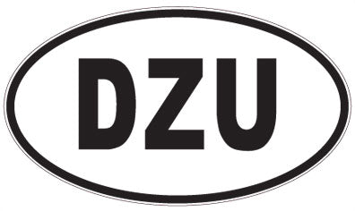 DZU - 3 Letter Initials Oval Magnet