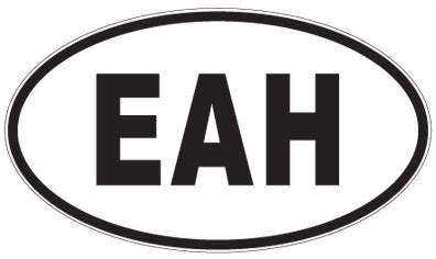 EAH - 3 Letter Initials Oval Magnet