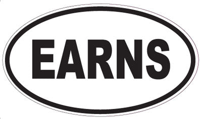 EARNS - Oval Sticker