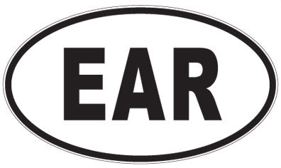 EAR - 3 Letter Initials Oval Magnet
