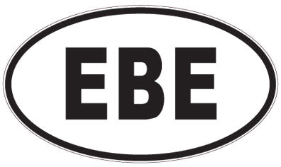 EBE - 3 Letter Initials Oval Magnet