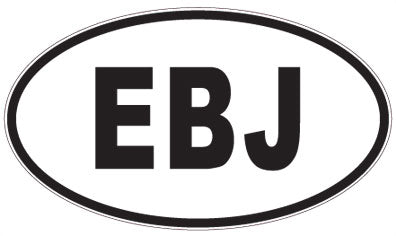 EBJ - 3 Letter Initials Oval Magnet