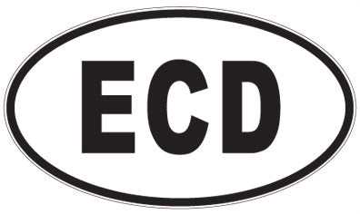 ECD - 3 Letter Initials Oval Magnet