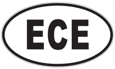 ECE - 3 Letter Initials Oval Magnet
