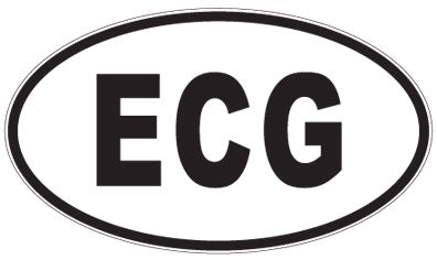 ECG - 3 Letter Initials Oval Magnet