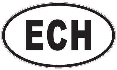 ECH - 3 Letter Initials Oval Sticker