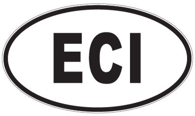 ECI - 3 Letter Initials Oval Magnet
