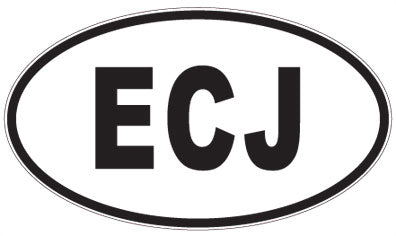 ECJ - 3 Letter Initials Oval Magnet
