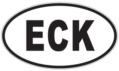 ECK - 3 Letter Initials Oval Magnet