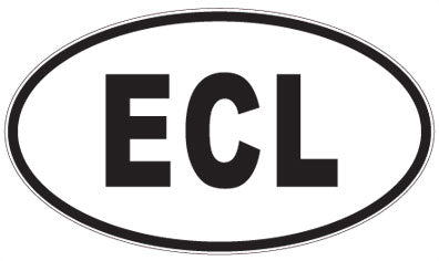 ECL - 3 Letter Initials Oval Magnet