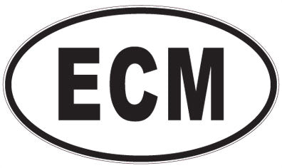 ECM - 3 Letter Initials Oval Magnet