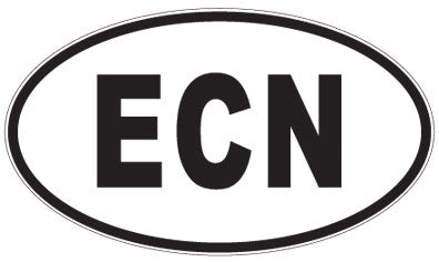 ECN - 3 Letter Initials Oval Magnet