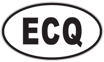 ECQ - 3 Letter Initials Oval Magnet