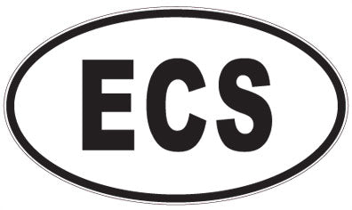 ECS - 3 Letter Initials Oval Sticker