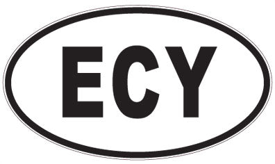 ECY - 3 Letter Initials Oval Magnet