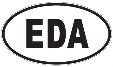 EDA - 3 Letter Initials Oval Sticker