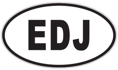 EDJ - 3 Letter Initials Oval Magnet