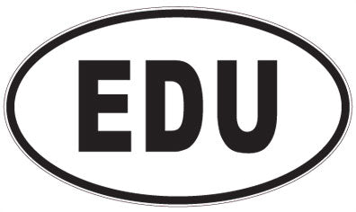 EDU - 3 Letter Initials Oval Sticker