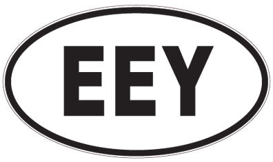 EEY - 3 Letter Initials Oval Magnet