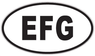 EFG - 3 Letter Initials Oval Magnet
