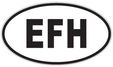 EFH - 3 Letter Initials Oval Magnet