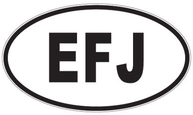 EFJ - 3 Letter Initials Oval Magnet