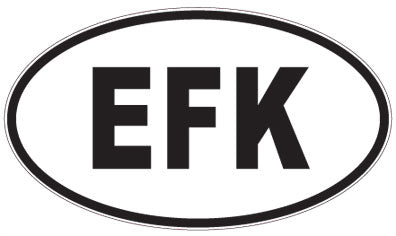 EFK - 3 Letter Initials Oval Magnet