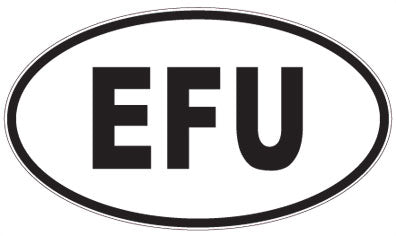 EFU - 3 Letter Initials Oval Magnet