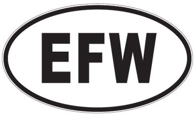 EFW - 3 Letter Initials Oval Magnet