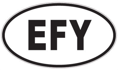 EFY - 3 Letter Initials Oval Magnet