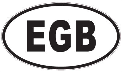 EGB - 3 Letter Initials Oval Sticker